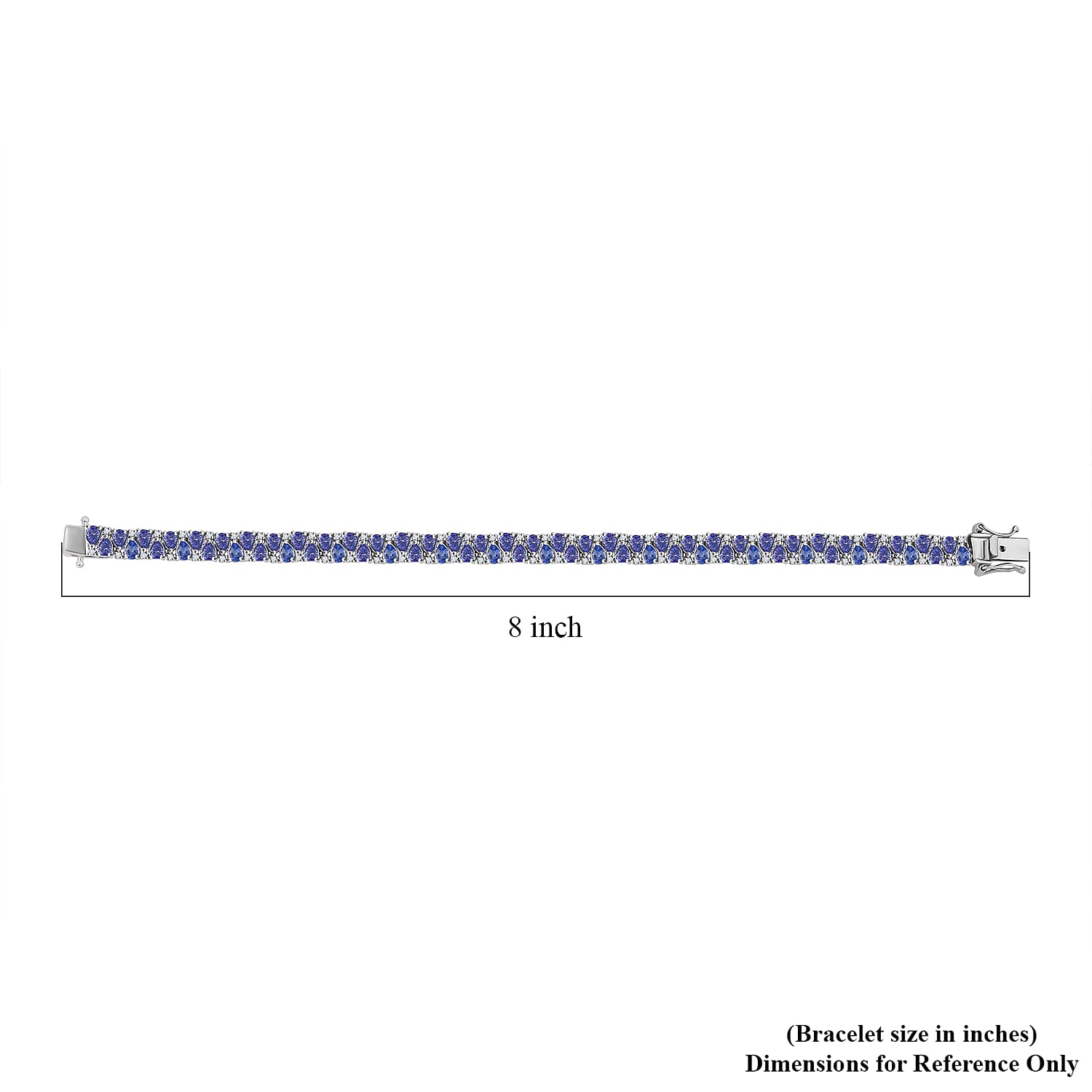 Tanzanite and White Zircon 11.75 ctw Bracelet in Rhodium Over Sterling Silver (7.25 In)