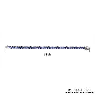 Tanzanite and White Zircon 11.75 ctw Bracelet in Rhodium Over Sterling Silver (7.25 In)