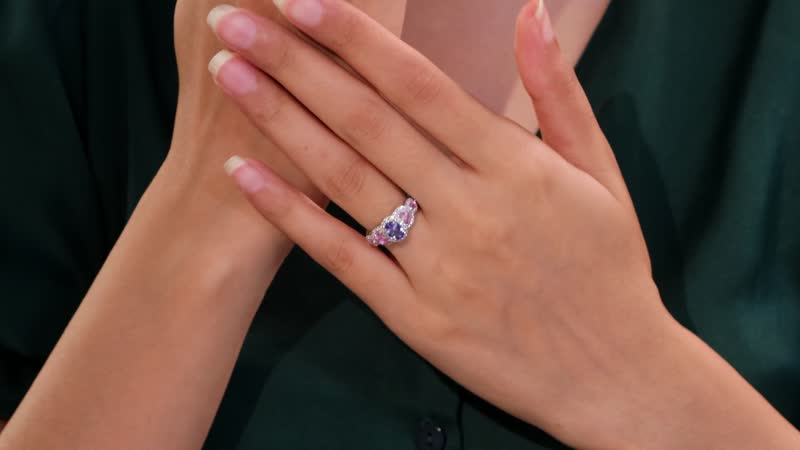 Tanzanite, Multi Gemstone Ring in Rhodium Over Sterling Silver (Size 10.0) 1.85 ctw