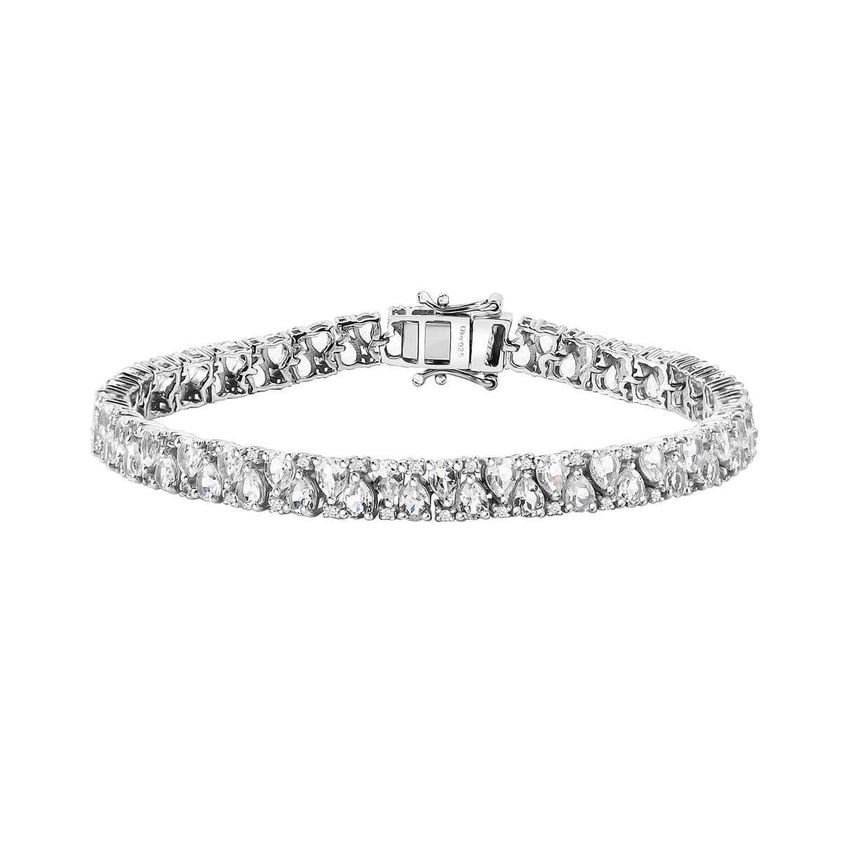 White Topaz 13.80 ctw Bracelet in Rhodium Over Sterling Silver (7.25 In) image number 0