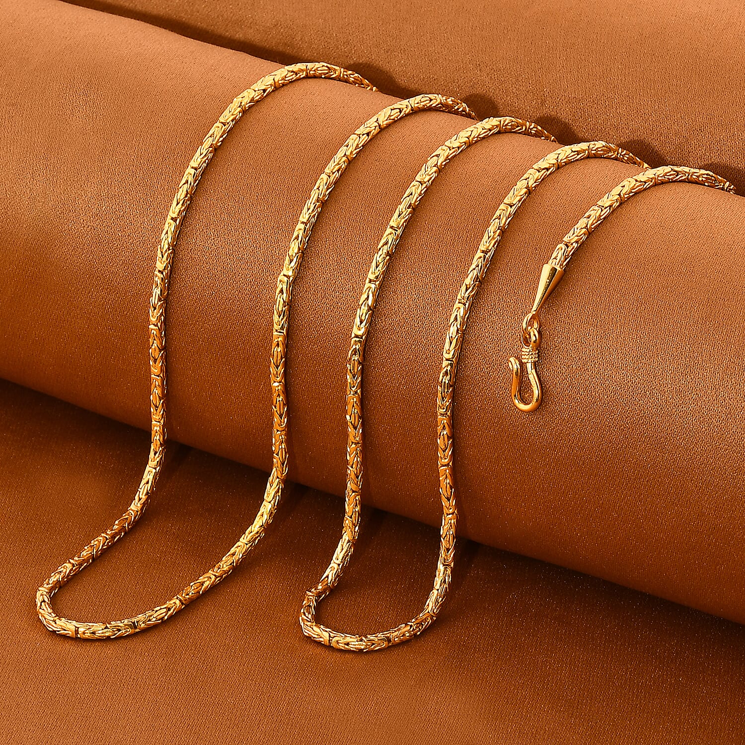 Bali Legacy Vermeil Yellow Gold Over Sterling Silver Borobudur Necklace 36 Inches 40 Grams