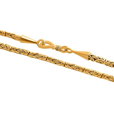 Bali Legacy Vermeil Yellow Gold Over Sterling Silver Borobudur Chain Necklace 20 Inches 23.60 Grams