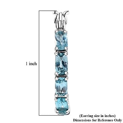 D'Joy Betroka Blue Apatite 3.30 ctw Serenity Vine Earrings in Rhodium Over Sterling Silver