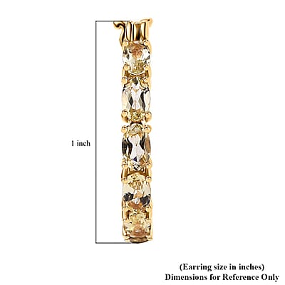 D'Joy Betroka Yellow Apatite 3.25 ctw Hoop Earrings in 18K Vermeil Yellow Gold Over Sterling Silver