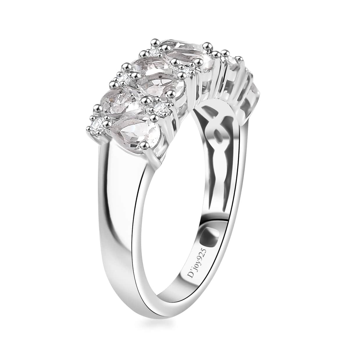 White Topaz 1.80 ctw Ring in Rhodium Over Sterling Silver (Size 10.0) image number 3