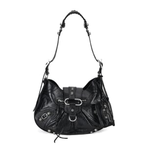 Grand Pelle Black Genuine Leather Crossbody Bag with Shoulder Strap