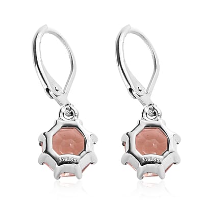 Morganique Quartz (Triplet) 5.20 ctw Lever Back Earrings in Stainless Steel