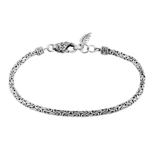 Bali Legacy Borobudur Chain Bracelet with Leaf Charm Sterling Silver 11.30 Grams (7.25 In)