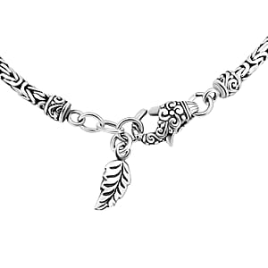 Bali Legacy Borobudur Chain Bracelet with Leaf Charm Sterling Silver 11.30 Grams (7.25 In)