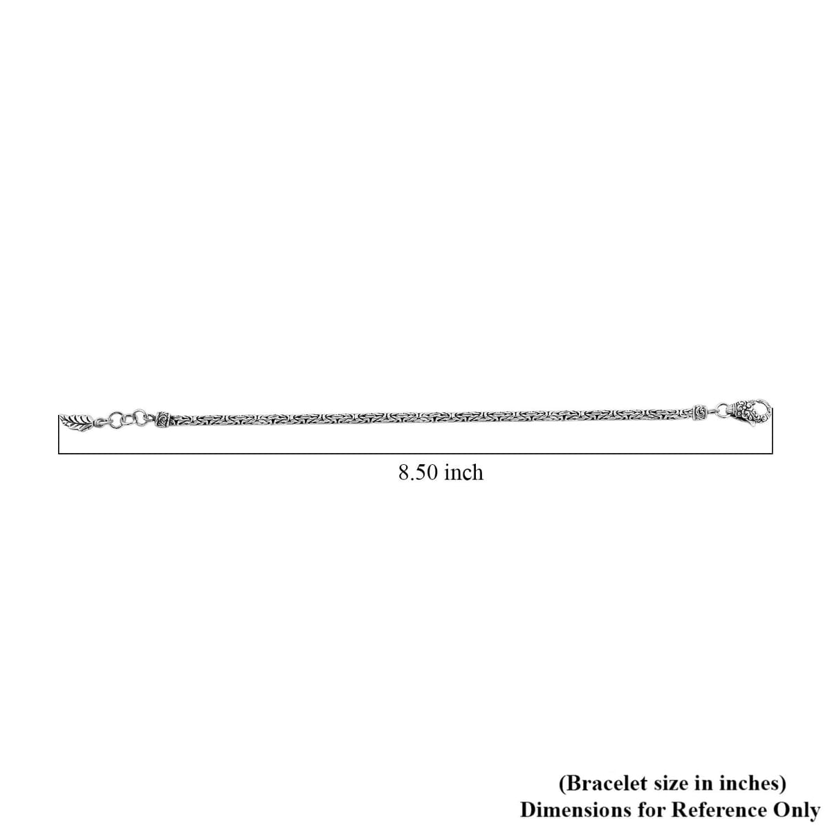 Bali Legacy Borobudur Chain Bracelet with Leaf Charm Sterling Silver 11.30 Grams (7.25 In) image number 5