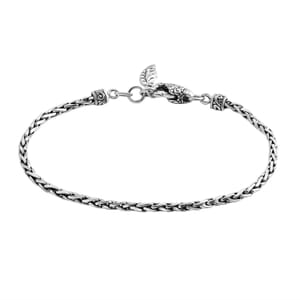Bali Legacy Padian Chain Bracelet with Leaf Charm in Sterling Silver 8.30 Grams (7.25 In)