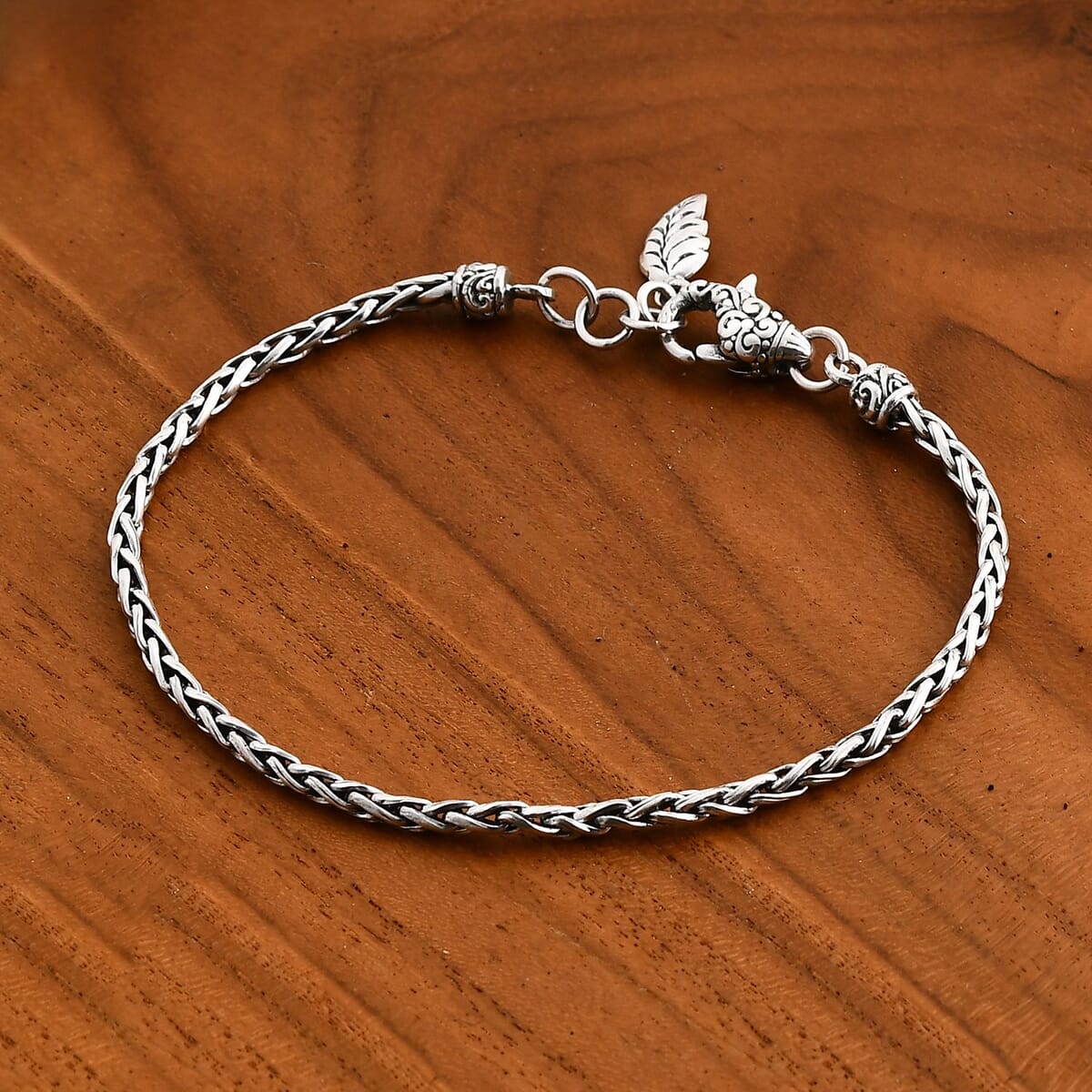 Bali Legacy Padian Chain Bracelet with Leaf Charm in Sterling Silver 8.30 Grams (7.25 In) image number 1