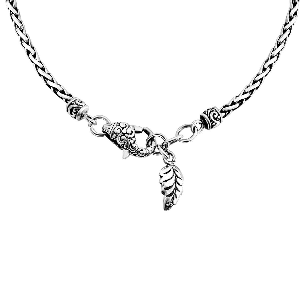 Bali Legacy Padian Chain Bracelet with Leaf Charm in Sterling Silver 8.30 Grams (7.25 In) image number 3