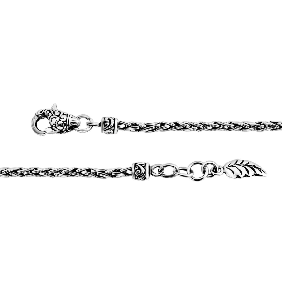 Bali Legacy Padian Chain Bracelet with Leaf Charm in Sterling Silver 8.30 Grams (7.25 In) image number 4