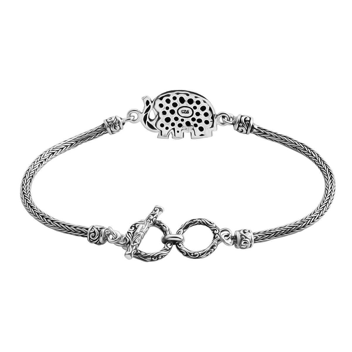 Bali Legacy Elephant Bracelet in Sterling Silver (6.5-8.0In) 13.50 Grams image number 3