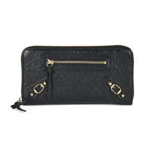 Grand Pelle Black Genuine Leather Bifold Long Wallet