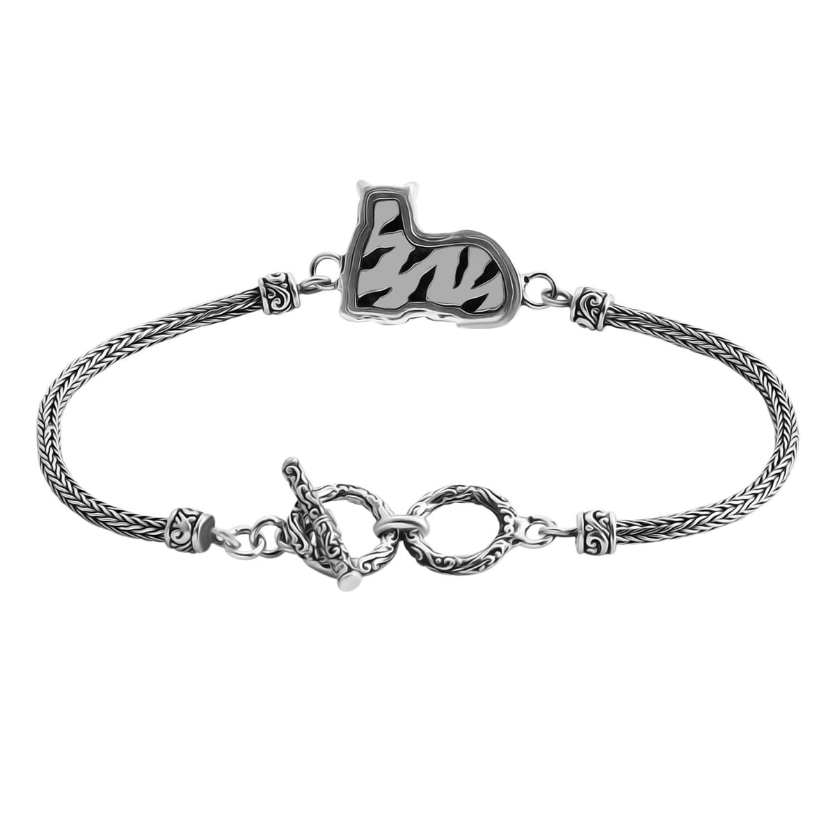 Bali Legacy Lion Bracelet in Sterling Silver (6.5-8.0In) 13.40 Grams image number 3
