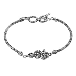 Bali Legacy Dragon Bracelet in Sterling Silver (6.5-8.0In) 12.75 Grams (8.00 In)