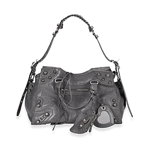 Grand Pelle Gray Genuine Leather Crossbody Bag with Shoulder Strap