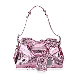 Grand Pelle Pink Genuine Leather Crossbody Bag with Shoulder Strap