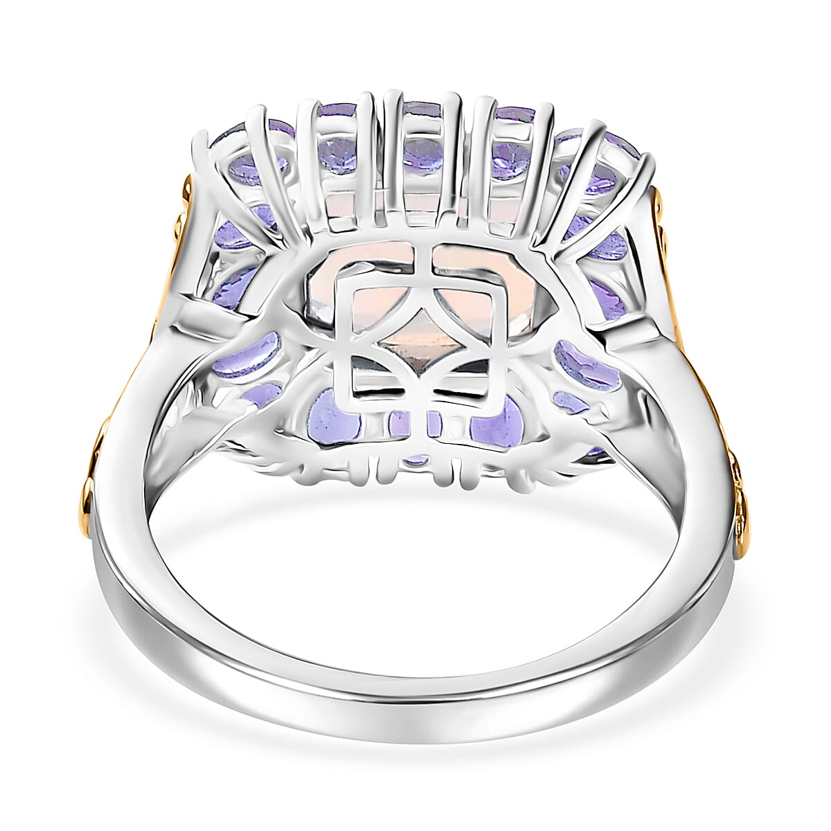 Premium Ethiopian Welo Opal and Multi Gemstone 5.50 ctw Moonlit Garden Ring in 18K Vermeil YG and Rhodium Over Sterling Silver (Size 10.0)