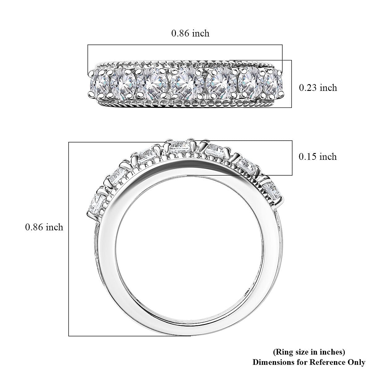 Karis Simulated Diamond 7 Stone Ring in Platinum Bond (Size 10.0) 2.25 ctw image number 4
