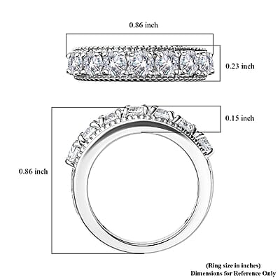 Karis Simulated Diamond 7 Stone Ring in Platinum Bond (Size 10.0)