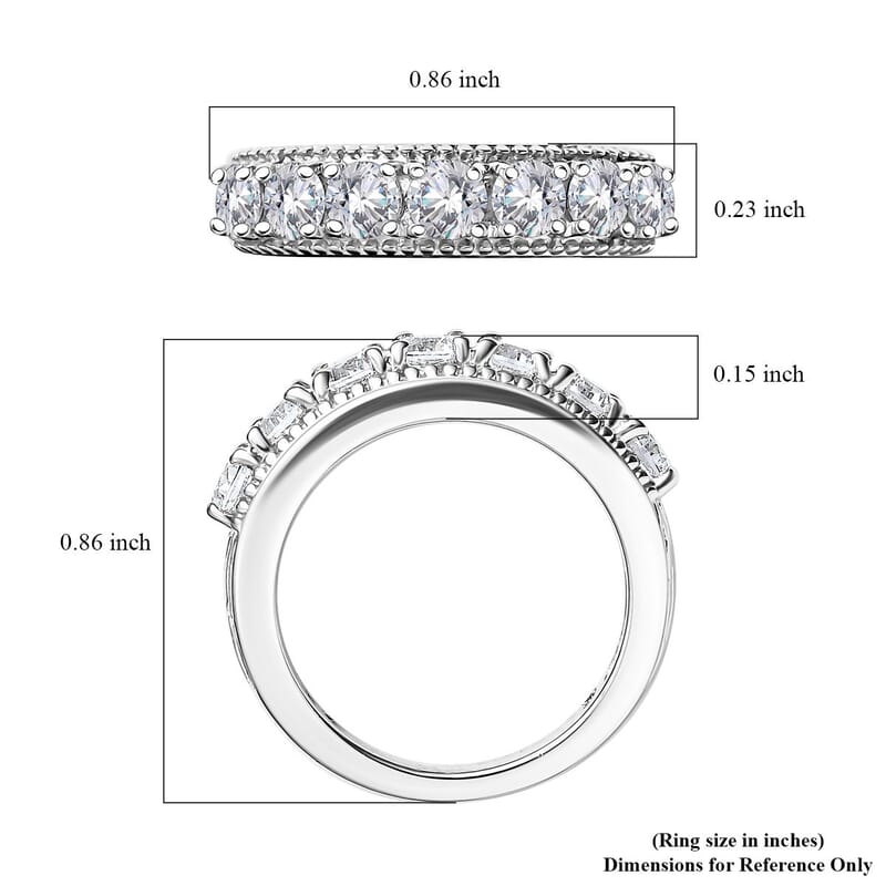 Karis Simulated Diamond 7 Stone Ring in Platinum Bond (Size 10.0)