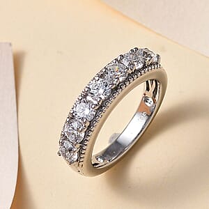 Karis Simulated Diamond 7 Stone Ring in Platinum Bond (Size 6.0)