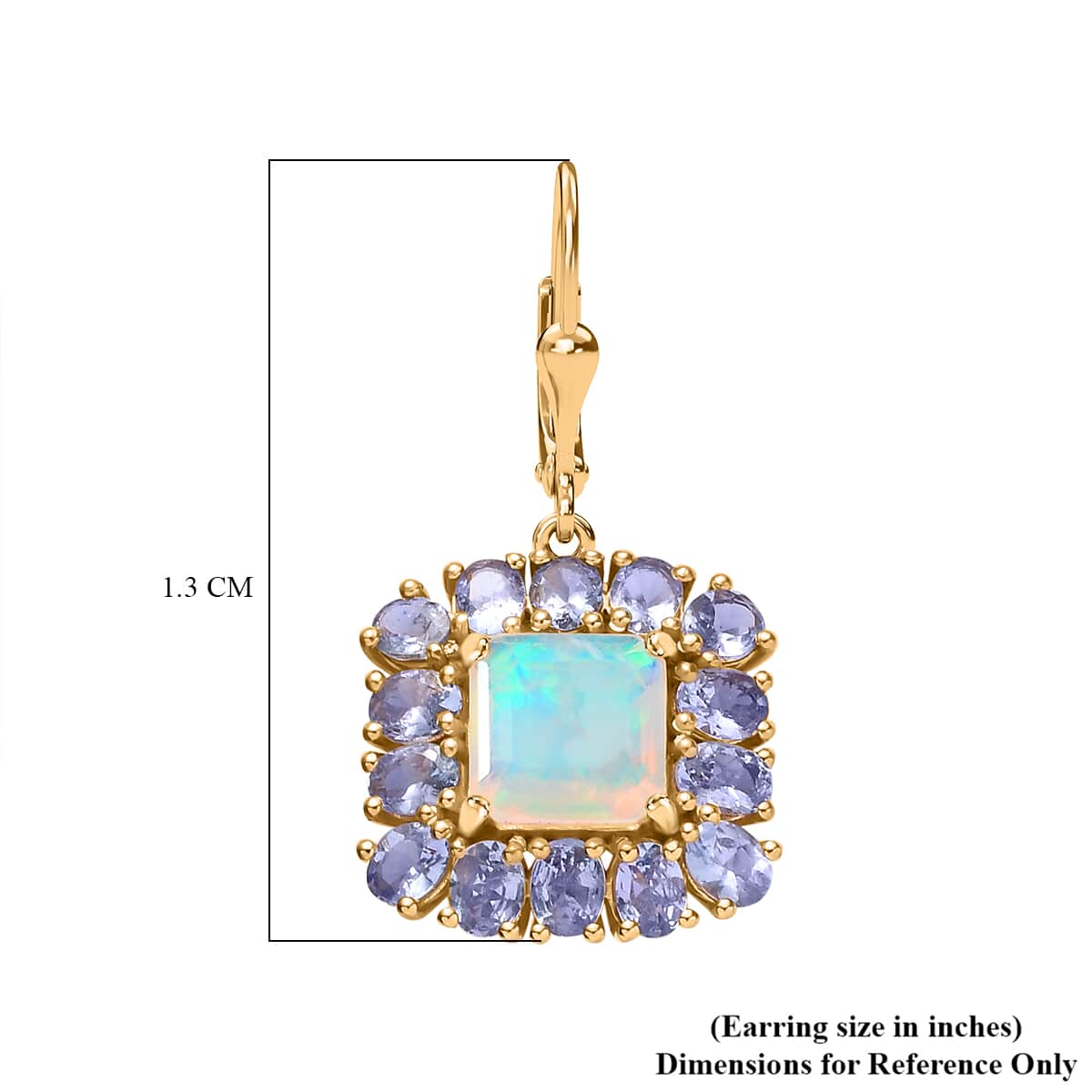 TLV Premium Ethiopian Welo Opal, Tanzanite  Earrings in 18K Vermeil YG Over Sterling Silver 8.00 ctw image number 6