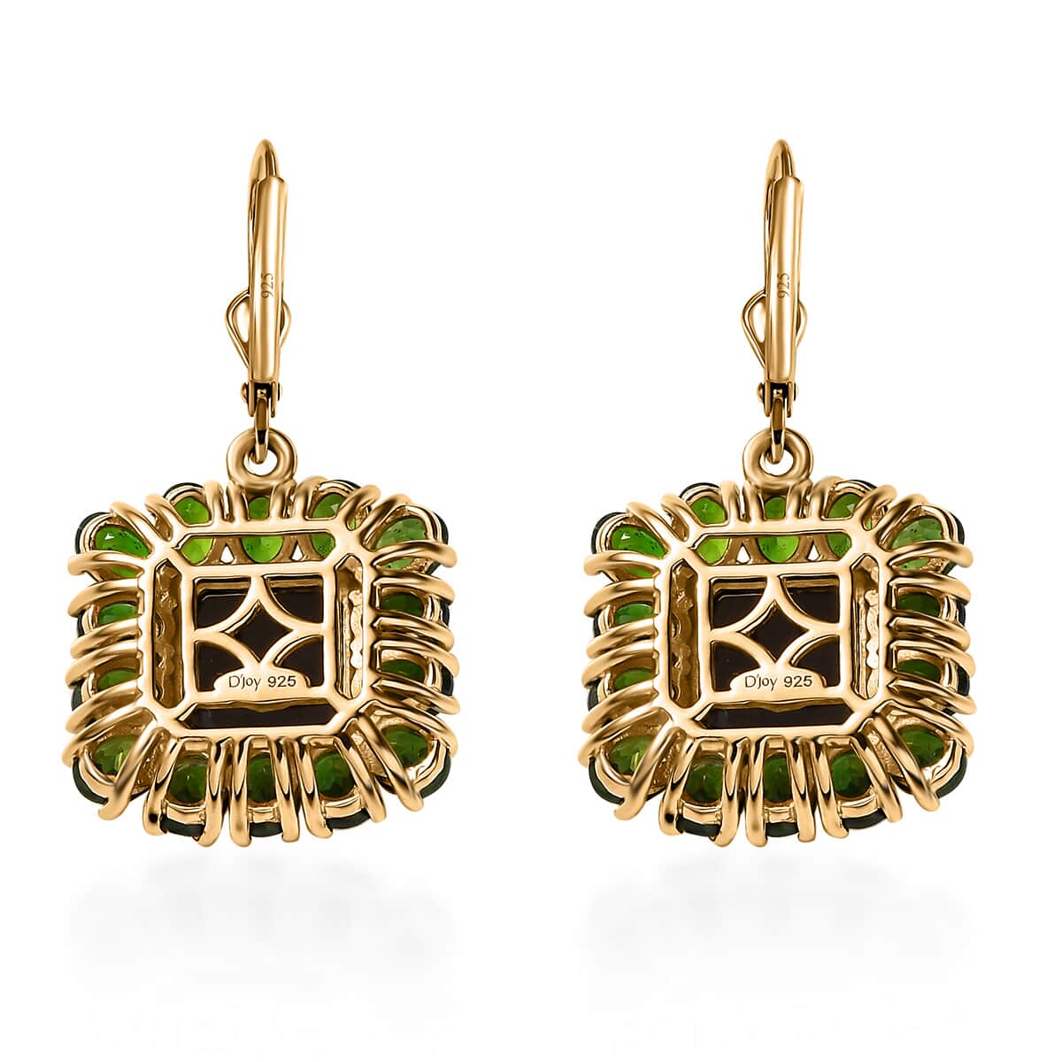 Premium Canadian Ammolite and Chrome Diopside 9.85 ctw Moonlit Garden Earrings in 18K Vermeil Yellow Gold Over Sterling Silver image number 4