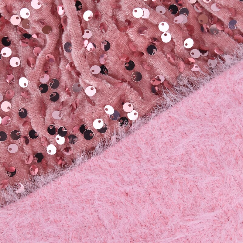 Set of 2 Pink and Navy Sequin Knit Beanies - One Size Fits Most