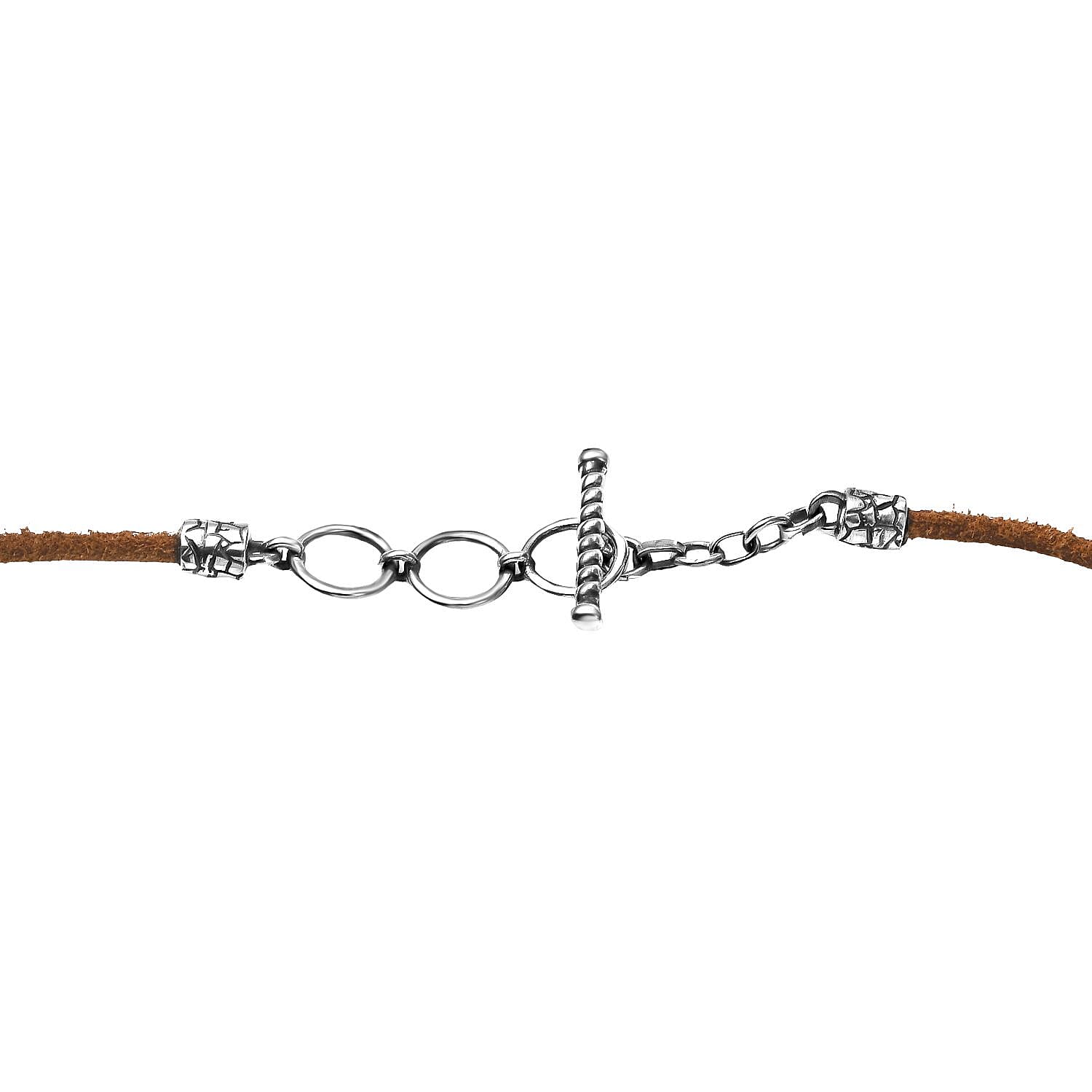 D'Joy Artisan Crafted Larimar 26.35 ctw Shark Tooth Necklace in Black Oxidized Sterling Silver 20 Inches