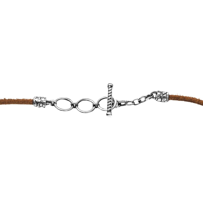 D'Joy Artisan Crafted Larimar 26.35 ctw Shark Tooth Necklace in Black Oxidized Sterling Silver 20 Inches