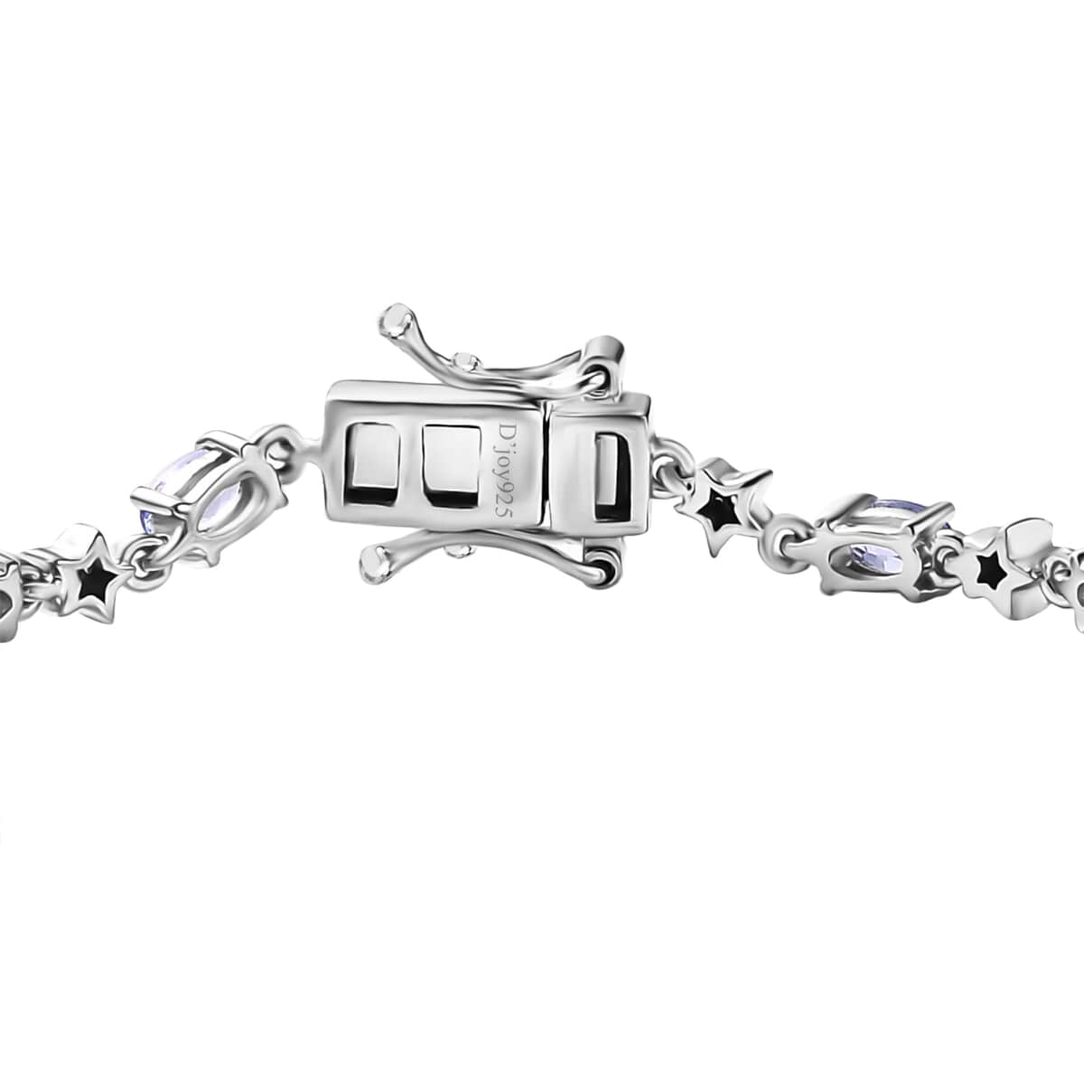 Tanzanite, White Zircon Bracelet in Rhodium Over Sterling Silver (7.25 In) 3.85 ctw image number 3