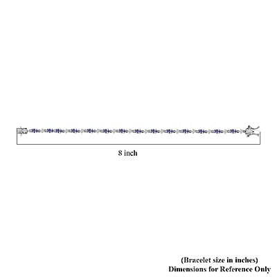 Tanzanite and White Zircon 3.85 ctw Celestial Bracelet in Rhodium Over Sterling Silver (7.25 In)