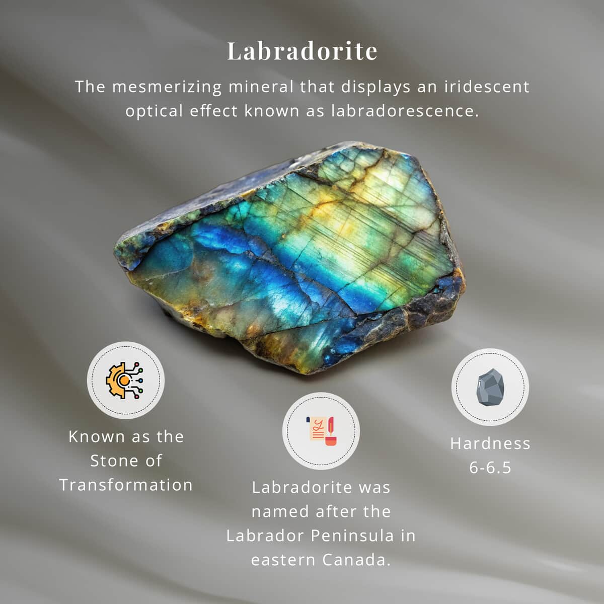 Labradorite Palm Stone -S 107ctw image number 3