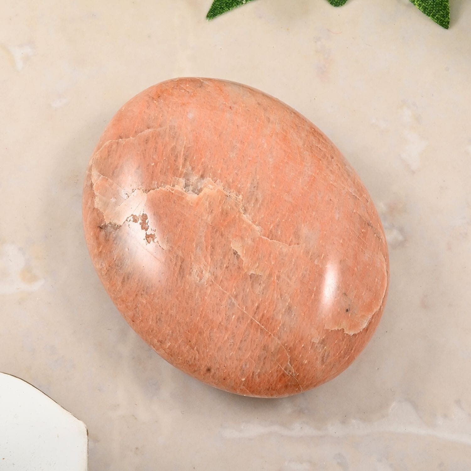 Peach Moonstone Palm Stone -S 339.5ctw