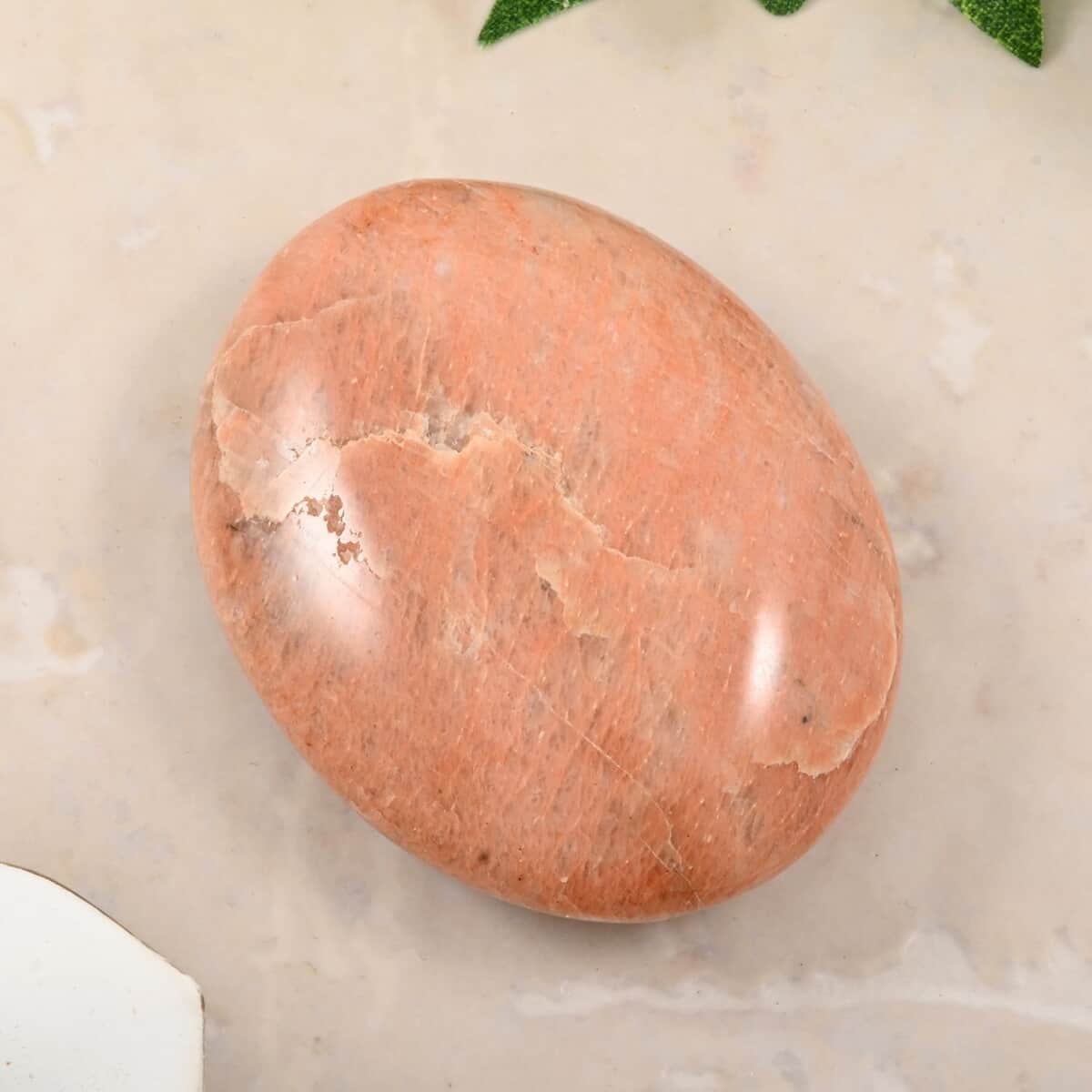 Peach Moonstone Palm Stone -S 339.5ctw image number 1