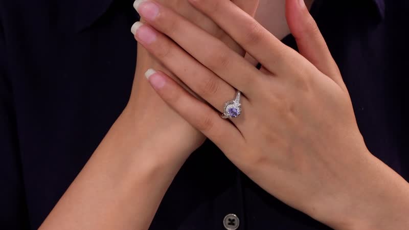Tanzanite, Yellow Diamond (IR), Diamond (0.35 cts) Ring in 18K Vermeil YG and Rhodium Over Sterling Silver (Size 10.0) 1.15 ctw