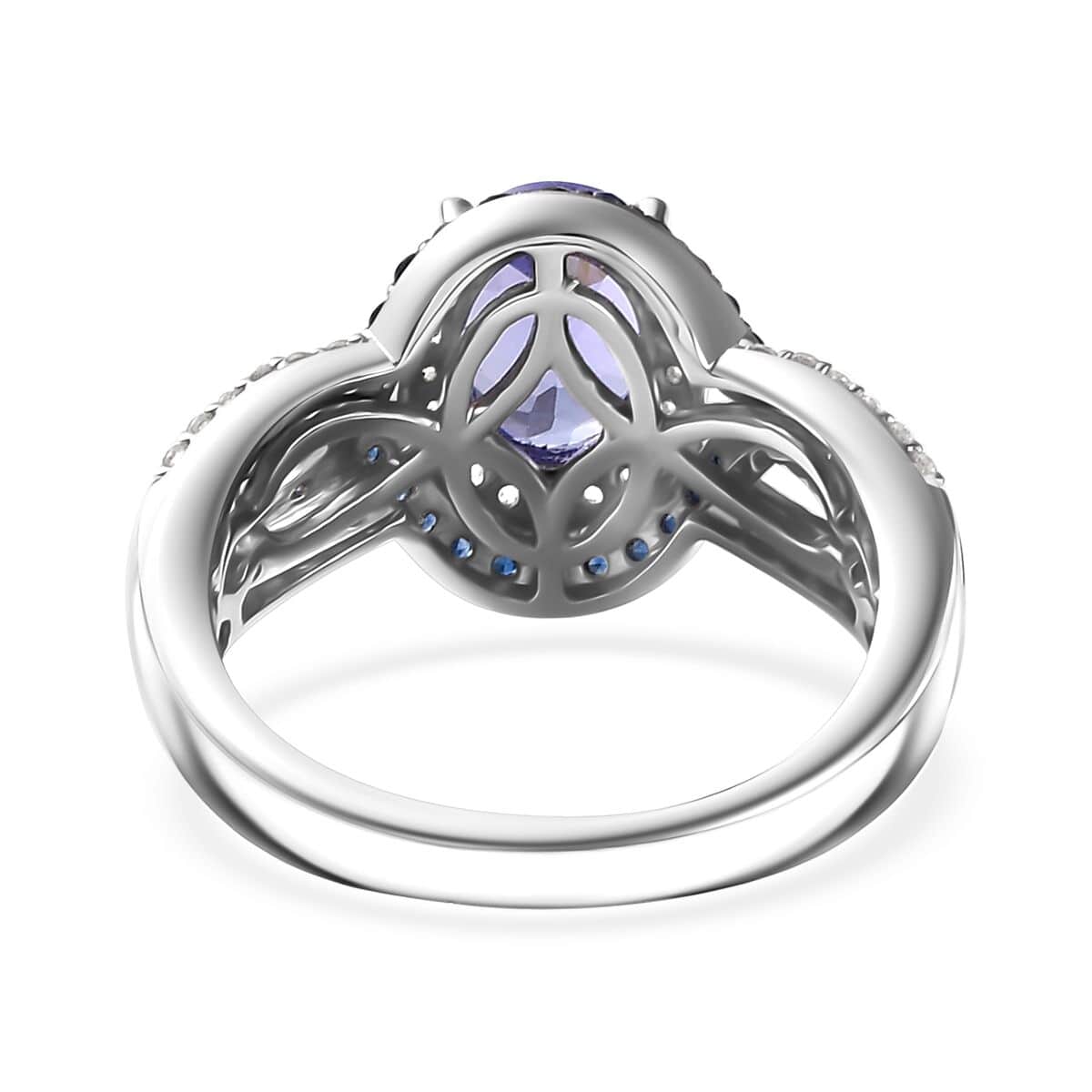 Tanzanite and Multi Gemstone 2.15 ctw Ring in Rhodium Over Sterling Silver (Size 10.0) image number 4