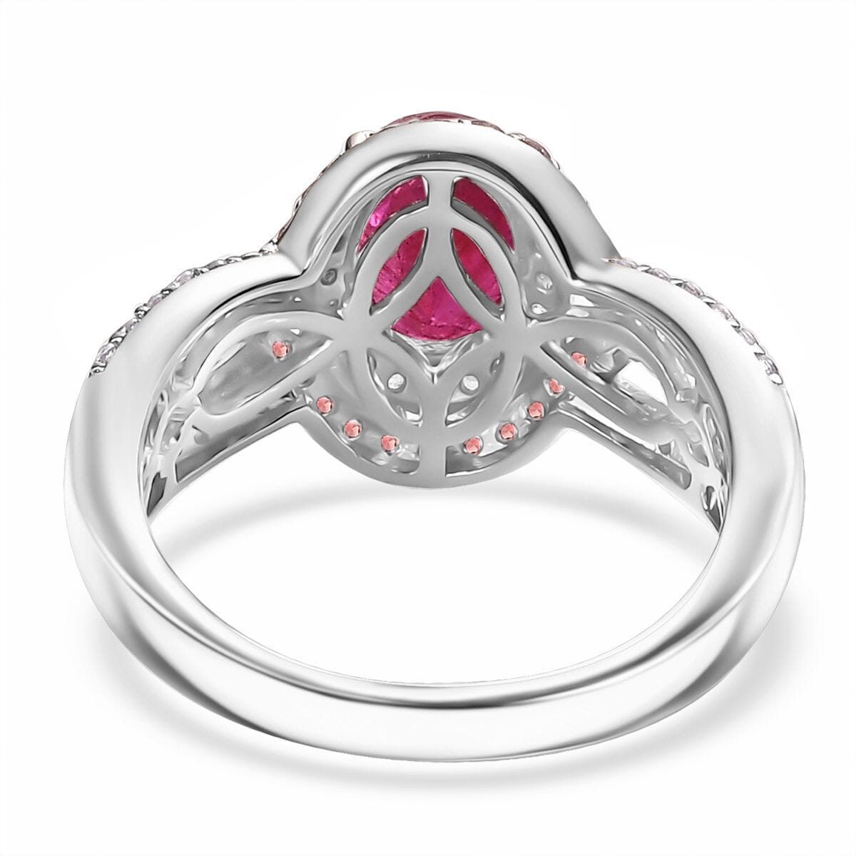 Mozambique Ruby and Multi Gemstone 2.60 ctw Ring in Rhodium Over Sterling Silver (Size 6.0) image number 4