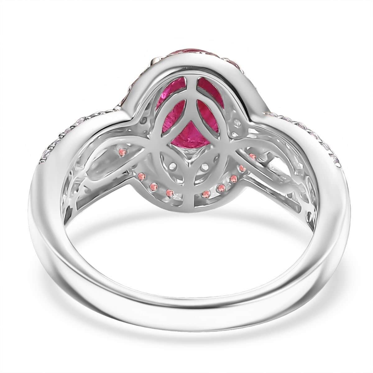 Mozambique Ruby and Multi Gemstone 2.60 ctw Ring in Rhodium Over Sterling Silver (Size 9.0) image number 4