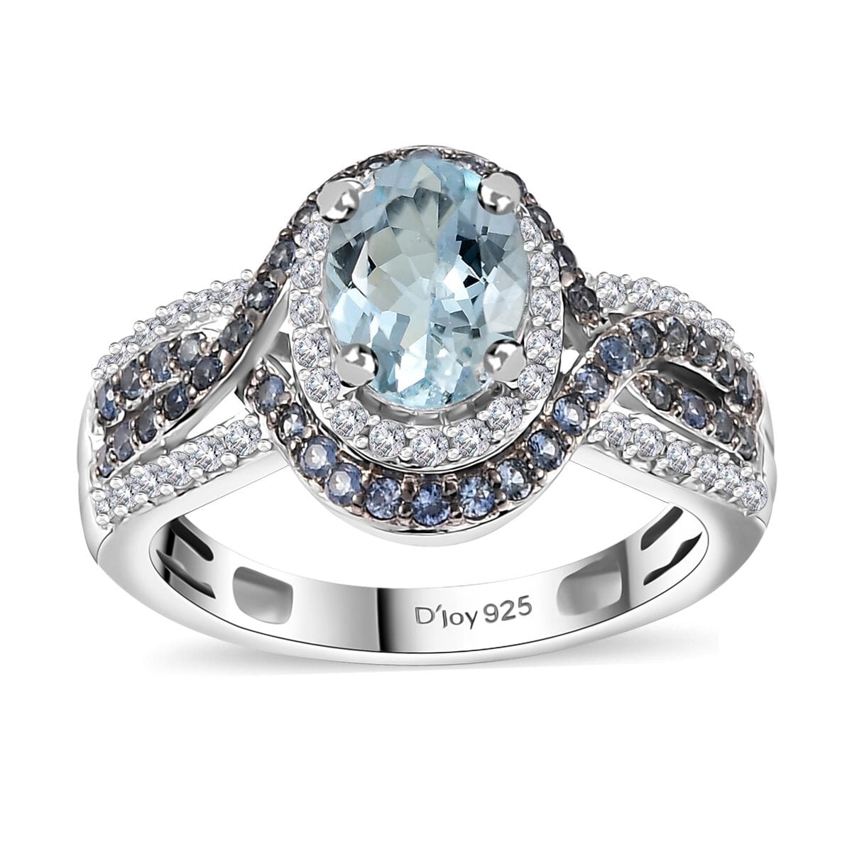 Mangoro Aquamarine and Multi Gemstone 1.85 ctw Ring in Rhodium Over Sterling Silver (Size 9.0) image number 0