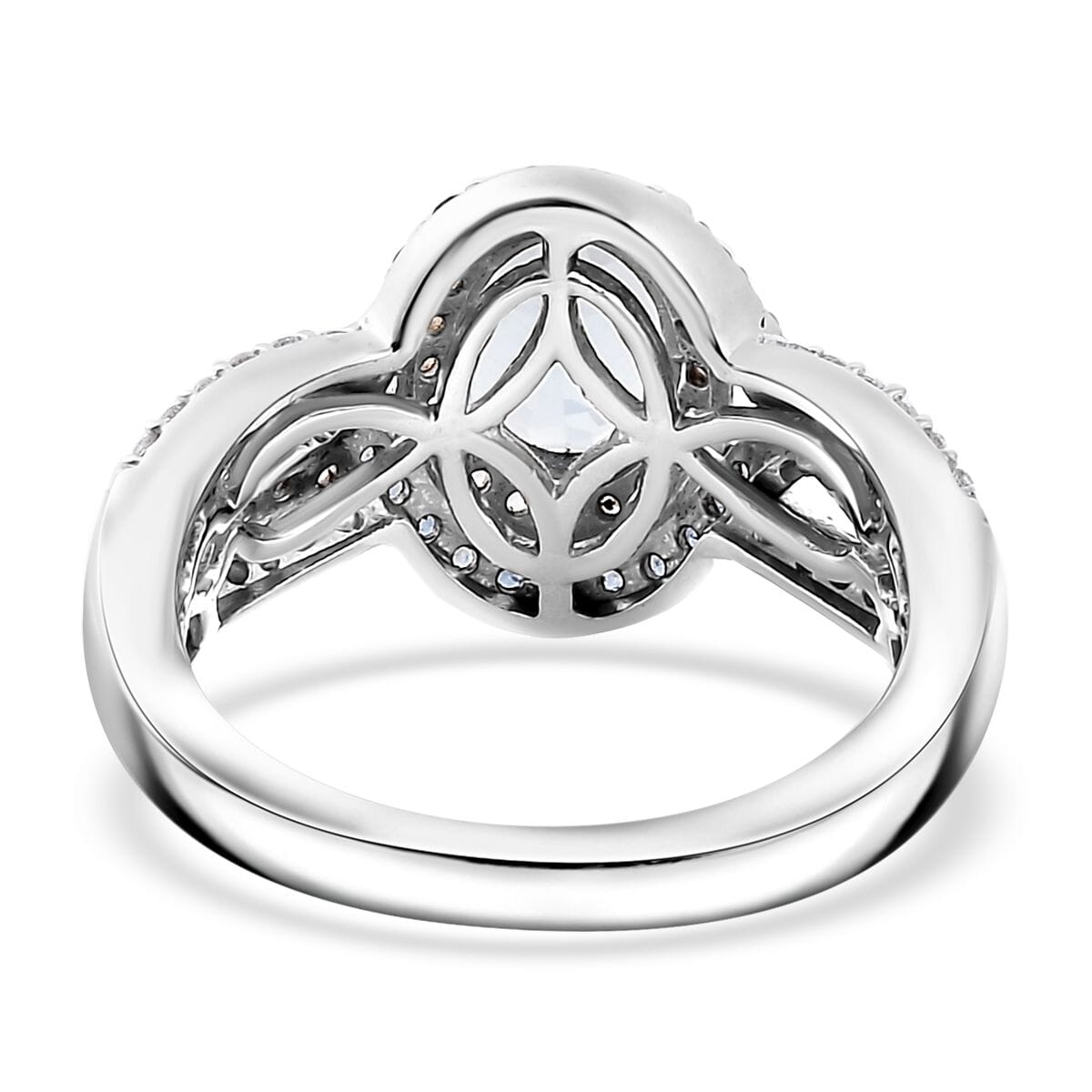 Mangoro Aquamarine and Multi Gemstone 1.85 ctw Ring in Rhodium Over Sterling Silver (Size 10.0) image number 4