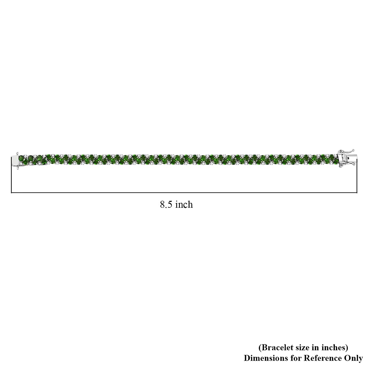 Chrome Diopside and White Zircon 13.65 ctw Bracelet in Rhodium Over Sterling Silver (8.00 In) image number 4