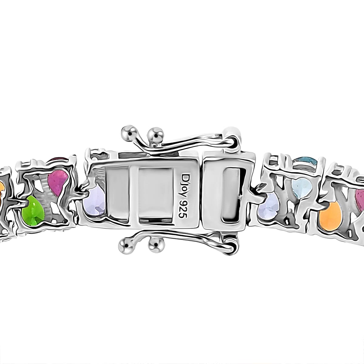 Multi Gemstone 14.00 ctw Bracelet in Rhodium Over Sterling Silver (8.00 In) image number 3