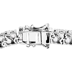 D'Joy White Topaz 15.00 ctw Bracelet in Rhodium Over Sterling Silver (8.00 In)