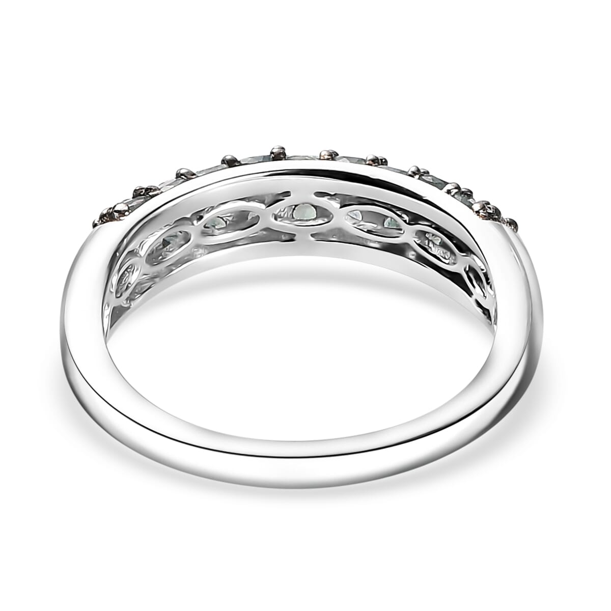 Narsipatnam Alexandrite 1.15 ctw Band Ring in Rhodium Over Sterling Silver (Size 8.0) image number 4