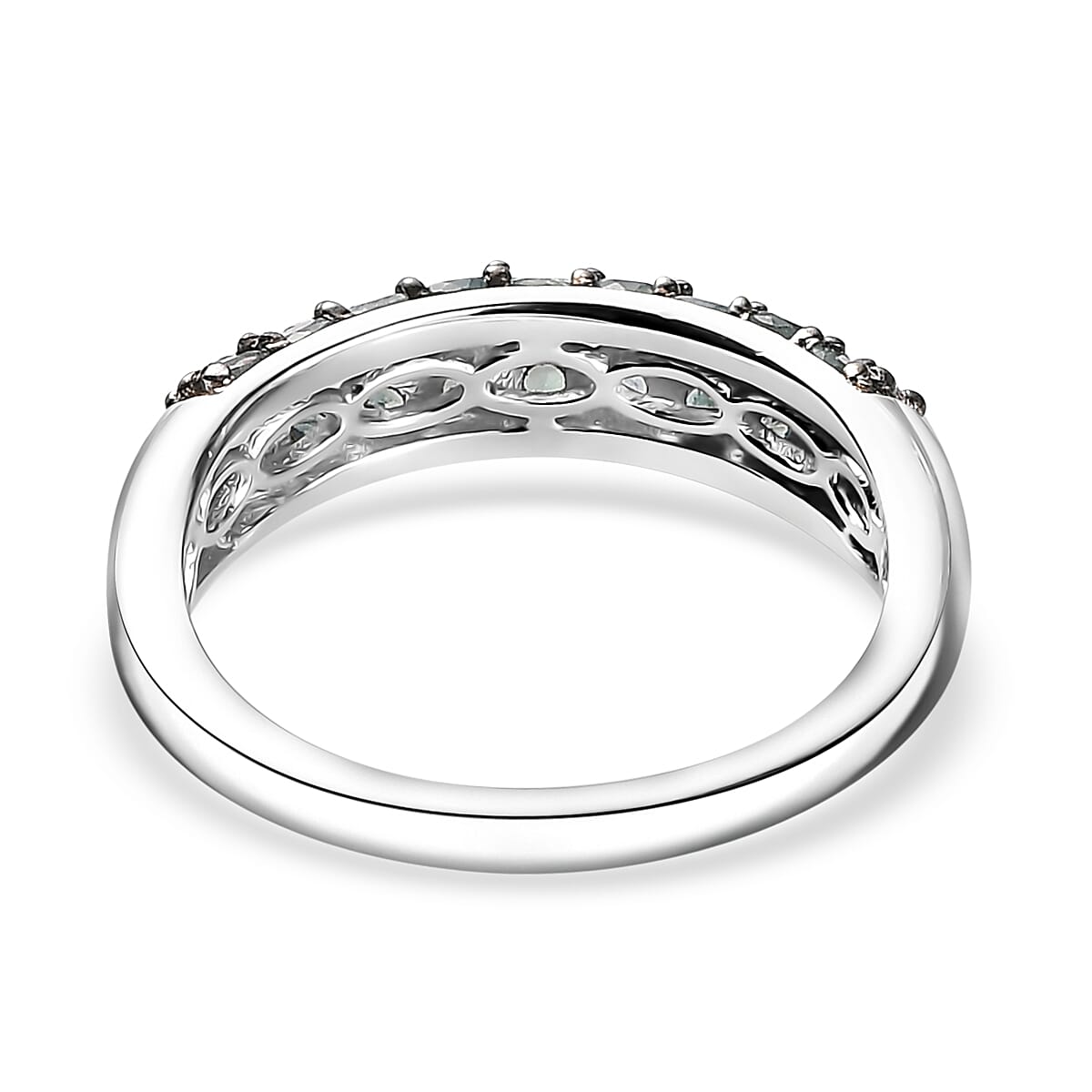 Narsipatnam Alexandrite 1.15 ctw Band Ring in Rhodium Over Sterling Silver (Size 10.0) image number 4